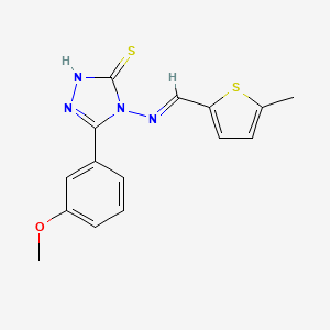 5-(3-methoxyphenyl)-4-{[(E)-(5-methyl-2-thienyl)methylidene]amino}-4H-1,2,4-triazole-3-thiol