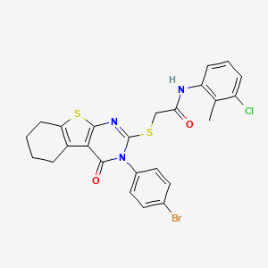 2-{[3-(4-bromophenyl)-4-oxo-3,4,5,6,7,8-hexahydro[1]benzothieno[2,3-d]pyrimidin-2-yl]sulfanyl}-N-(3-chloro-2-methylphenyl)acetamide