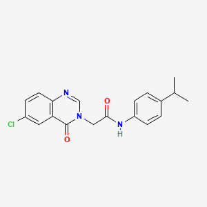 molecular formula C19H18ClN3O2 B15085528 2-(6-Chloro-4-oxoquinazolin-3(4H)-yl)-N-(4-isopropylphenyl)acetamide CAS No. 618443-37-1