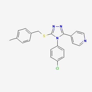 4-{4-(4-chlorophenyl)-5-[(4-methylbenzyl)sulfanyl]-4H-1,2,4-triazol-3-yl}pyridine