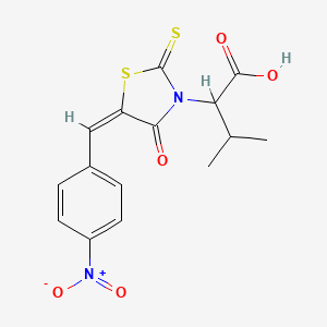 molecular formula C15H14N2O5S2 B15085539 3-methyl-2-[(5E)-5-(4-nitrobenzylidene)-4-oxo-2-thioxo-1,3-thiazolidin-3-yl]butanoic acid 