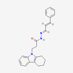 N-[(E)-[(E)-3-phenylprop-2-enylidene]amino]-3-(1,2,3,4-tetrahydrocarbazol-9-yl)propanamide