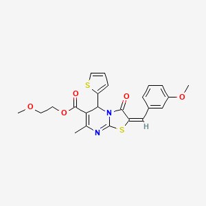 2-Methoxyethyl 2-(3-methoxybenzylidene)-7-methyl-3-oxo-5-(thiophen-2-yl)-3,5-dihydro-2H-thiazolo[3,2-a]pyrimidine-6-carboxylate