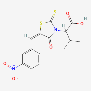 molecular formula C15H14N2O5S2 B15085586 3-methyl-2-[(5E)-5-(3-nitrobenzylidene)-4-oxo-2-thioxo-1,3-thiazolidin-3-yl]butanoic acid 