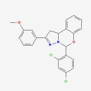 molecular formula C23H18Cl2N2O2 B15085591 5-(2,4-Dichlorophenyl)-2-(3-methoxyphenyl)-1,10b-dihydropyrazolo[1,5-c][1,3]benzoxazine 