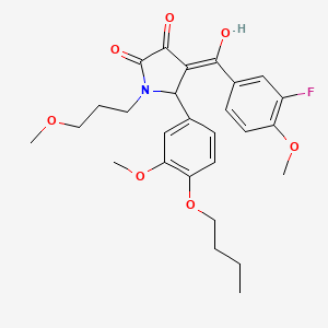 5-(4-butoxy-3-methoxyphenyl)-4-[(3-fluoro-4-methoxyphenyl)carbonyl]-3-hydroxy-1-(3-methoxypropyl)-1,5-dihydro-2H-pyrrol-2-one