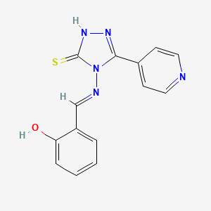 2-[(E)-[3-(4-pyridyl)-5-sulfanyl-1,2,4-triazol-4-yl]iminomethyl]phenol