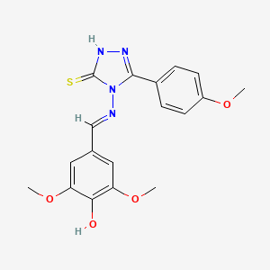 4-((4-Hydroxy-3,5-dimethoxybenzylidene)amino)-3-(4-methoxyphenyl)-1H-1,2,4-triazole-5(4H)-thione