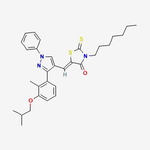 molecular formula C31H37N3O2S2 B15085677 (5Z)-3-Heptyl-5-{[3-(3-isobutoxy-2-methylphenyl)-1-phenyl-1H-pyrazol-4-YL]methylene}-2-thioxo-1,3-thiazolidin-4-one CAS No. 623936-44-7