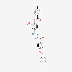 [2-methoxy-4-[(E)-[[4-[(4-methylphenyl)methoxy]benzoyl]hydrazinylidene]methyl]phenyl] 4-methylbenzoate