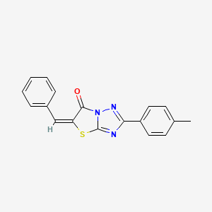 (5E)-5-benzylidene-2-(4-methylphenyl)[1,3]thiazolo[3,2-b][1,2,4]triazol-6(5H)-one