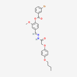 4-(2-((4-Butoxyphenoxy)acetyl)carbohydrazonoyl)-2-methoxyphenyl 3-bromobenzoate