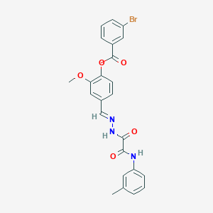 molecular formula C24H20BrN3O5 B15085700 [2-methoxy-4-[(E)-[[2-(3-methylanilino)-2-oxoacetyl]hydrazinylidene]methyl]phenyl] 3-bromobenzoate CAS No. 477730-21-5