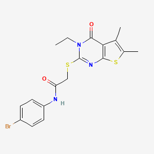 N-(4-bromophenyl)-2-[(3-ethyl-5,6-dimethyl-4-oxo-3,4-dihydrothieno[2,3-d]pyrimidin-2-yl)sulfanyl]acetamide