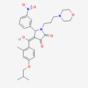 molecular formula C29H35N3O7 B15085716 3-hydroxy-4-(4-isobutoxy-2-methylbenzoyl)-1-[3-(4-morpholinyl)propyl]-5-(3-nitrophenyl)-1,5-dihydro-2H-pyrrol-2-one 