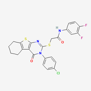 2-{[3-(4-chlorophenyl)-4-oxo-3,4,5,6,7,8-hexahydro[1]benzothieno[2,3-d]pyrimidin-2-yl]sulfanyl}-N-(3,4-difluorophenyl)acetamide