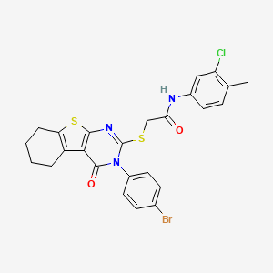 2-{[3-(4-Bromophenyl)-4-oxo-3,4,5,6,7,8-hexahydro[1]benzothieno[2,3-D]pyrimidin-2-YL]sulfanyl}-N-(3-chloro-4-methylphenyl)acetamide