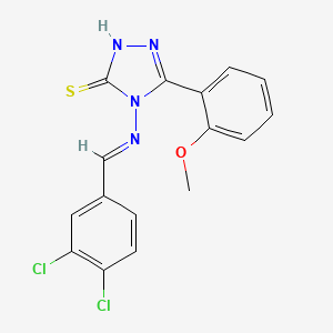 molecular formula C16H12Cl2N4OS B15085763 4-((3,4-Dichlorobenzylidene)amino)-5-(2-methoxyphenyl)-4H-1,2,4-triazole-3-thiol CAS No. 478256-68-7