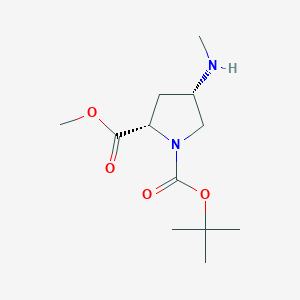molecular formula C12H22N2O4 B1508578 1-tert-Butyl 2-methyl (2S,4S)-4-(methylamino)pyrrolidine-1,2-dicarboxylate CAS No. 937799-61-6