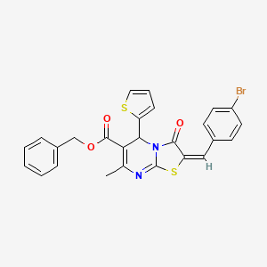 Benzyl 2-(4-bromobenzylidene)-7-methyl-3-oxo-5-(thiophen-2-yl)-3,5-dihydro-2H-thiazolo[3,2-a]pyrimidine-6-carboxylate