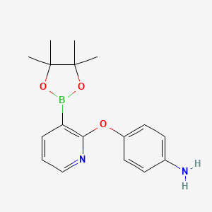 molecular formula C17H21BN2O3 B1508580 4-(3-(4,4,5,5-Tetramethyl-1,3,2-dioxaborolan-2-yl)pyridin-2-yloxy)benzenamine CAS No. 945599-51-9