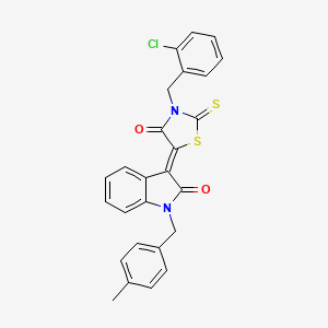 (3Z)-3-[3-(2-chlorobenzyl)-4-oxo-2-thioxo-1,3-thiazolidin-5-ylidene]-1-(4-methylbenzyl)-1,3-dihydro-2H-indol-2-one