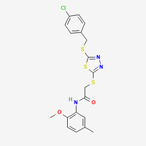 2-({5-[(4-chlorobenzyl)sulfanyl]-1,3,4-thiadiazol-2-yl}sulfanyl)-N-(2-methoxy-5-methylphenyl)acetamide