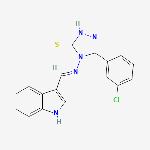 4-(((1H-Indol-3-yl)methylene)amino)-3-(3-chlorophenyl)-1H-1,2,4-triazole-5(4H)-thione