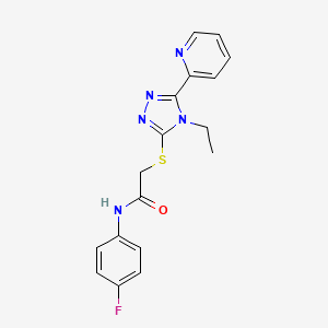 molecular formula C17H16FN5OS B15085824 2-{[4-ethyl-5-(pyridin-2-yl)-4H-1,2,4-triazol-3-yl]sulfanyl}-N-(4-fluorophenyl)acetamide CAS No. 578721-96-7