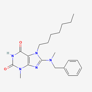 molecular formula C21H29N5O2 B15085850 8-[benzyl(methyl)amino]-7-heptyl-3-methyl-3,7-dihydro-1H-purine-2,6-dione CAS No. 477333-81-6