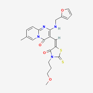 2-[(2-furylmethyl)amino]-3-{(E)-[3-(3-methoxypropyl)-4-oxo-2-thioxo-1,3-thiazolidin-5-ylidene]methyl}-7-methyl-4H-pyrido[1,2-a]pyrimidin-4-one