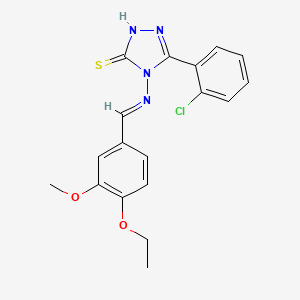 molecular formula C18H17ClN4O2S B15085854 3-(2-Chlorophenyl)-4-((4-ethoxy-3-methoxybenzylidene)amino)-1H-1,2,4-triazole-5(4H)-thione CAS No. 478254-36-3