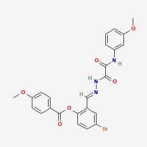 4-BR-2-(2-((3-Methoxyanilino)(oxo)AC)carbohydrazonoyl)phenyl 4-methoxybenzoate