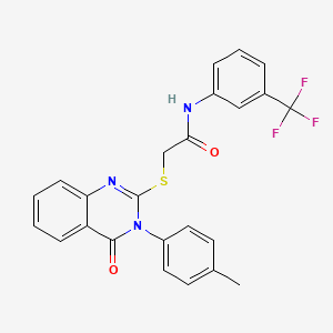 molecular formula C24H18F3N3O2S B15085897 2-{[3-(4-methylphenyl)-4-oxo-3,4-dihydroquinazolin-2-yl]sulfanyl}-N-[3-(trifluoromethyl)phenyl]acetamide CAS No. 474078-36-9