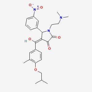 molecular formula C26H31N3O6 B15085907 1-[2-(Dimethylamino)ethyl]-3-hydroxy-4-(4-isobutoxy-3-methylbenzoyl)-5-(3-nitrophenyl)-1,5-dihydro-2H-pyrrol-2-one 