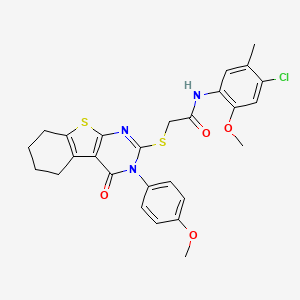 N-(4-Chloro-2-methoxy-5-methylphenyl)-2-((3-(4-methoxyphenyl)-4-oxo-3,4,5,6,7,8-hexahydrobenzo[4,5]thieno[2,3-d]pyrimidin-2-yl)thio)acetamide