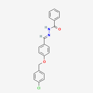 molecular formula C21H17ClN2O2 B15085926 N'-(4-((4-Chlorobenzyl)oxy)benzylidene)benzohydrazide 