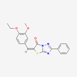 (5E)-5-(4-ethoxy-3-methoxybenzylidene)-2-phenyl[1,3]thiazolo[3,2-b][1,2,4]triazol-6(5H)-one