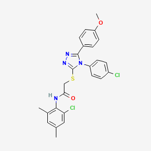 N-(2-chloro-4,6-dimethylphenyl)-2-{[4-(4-chlorophenyl)-5-(4-methoxyphenyl)-4H-1,2,4-triazol-3-yl]sulfanyl}acetamide