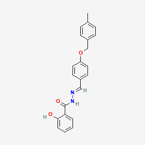 2-hydroxy-N'-((E)-{4-[(4-methylbenzyl)oxy]phenyl}methylidene)benzohydrazide