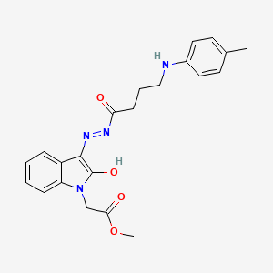 methyl ((3Z)-2-oxo-3-{[4-(4-toluidino)butanoyl]hydrazono}-2,3-dihydro-1H-indol-1-yl)acetate