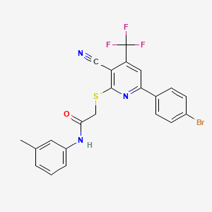 2-{[6-(4-Bromophenyl)-3-cyano-4-(trifluoromethyl)-2-pyridinyl]sulfanyl}-N-(3-methylphenyl)acetamide