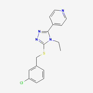 4-(5-((3-Chlorobenzyl)thio)-4-ethyl-4H-1,2,4-triazol-3-yl)pyridine