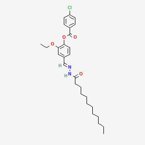 4-(2-Dodecanoylcarbohydrazonoyl)-2-ethoxyphenyl 4-chlorobenzoate