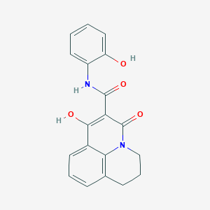 molecular formula C19H16N2O4 B15086039 1-hydroxy-N-(2-hydroxyphenyl)-3-oxo-3,5,6,7-tetrahydropyrido[3,2,1-ij]quinoline-2-carboxamide 