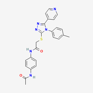 molecular formula C24H22N6O2S B15086048 N-[4-(acetylamino)phenyl]-2-{[4-(4-methylphenyl)-5-(pyridin-4-yl)-4H-1,2,4-triazol-3-yl]sulfanyl}acetamide 