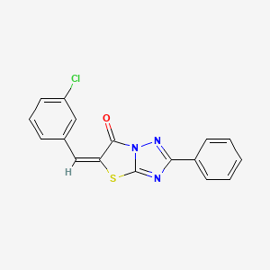 molecular formula C17H10ClN3OS B15086054 (5E)-5-(3-chlorobenzylidene)-2-phenyl[1,3]thiazolo[3,2-b][1,2,4]triazol-6(5H)-one CAS No. 606955-76-4