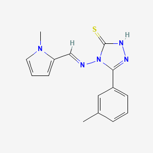 molecular formula C15H15N5S B15086068 4-(((1-Methyl-1H-pyrrol-2-yl)methylene)amino)-3-(m-tolyl)-1H-1,2,4-triazole-5(4H)-thione CAS No. 478256-16-5