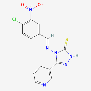 4-{[(E)-(4-chloro-3-nitrophenyl)methylidene]amino}-5-(3-pyridinyl)-4H-1,2,4-triazole-3-thiol