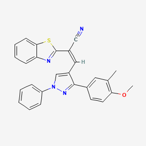 (2Z)-2-(1,3-benzothiazol-2-yl)-3-[3-(4-methoxy-3-methylphenyl)-1-phenyl-1H-pyrazol-4-yl]-2-propenenitrile